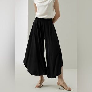 NWT! Lily Silk Size 29 • Black Pants Black Quiet Luxury Sophisticated Office.